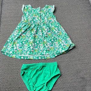 Green Floral Print Dress